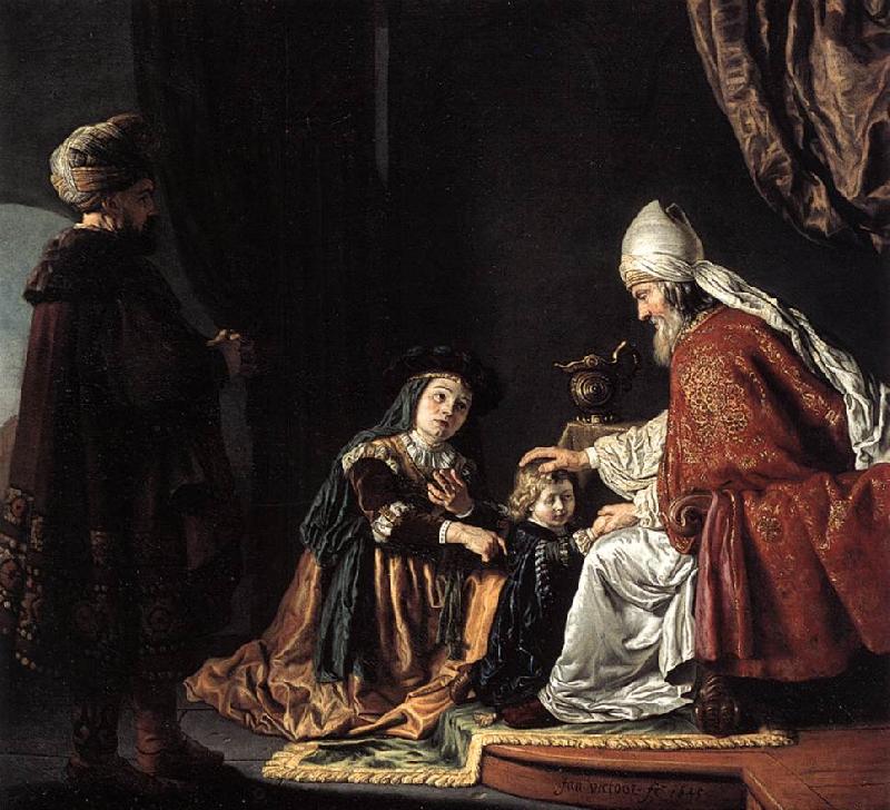 VICTORS, Jan Hannah Giving Her Son Samuel to the Priest ar France oil painting art